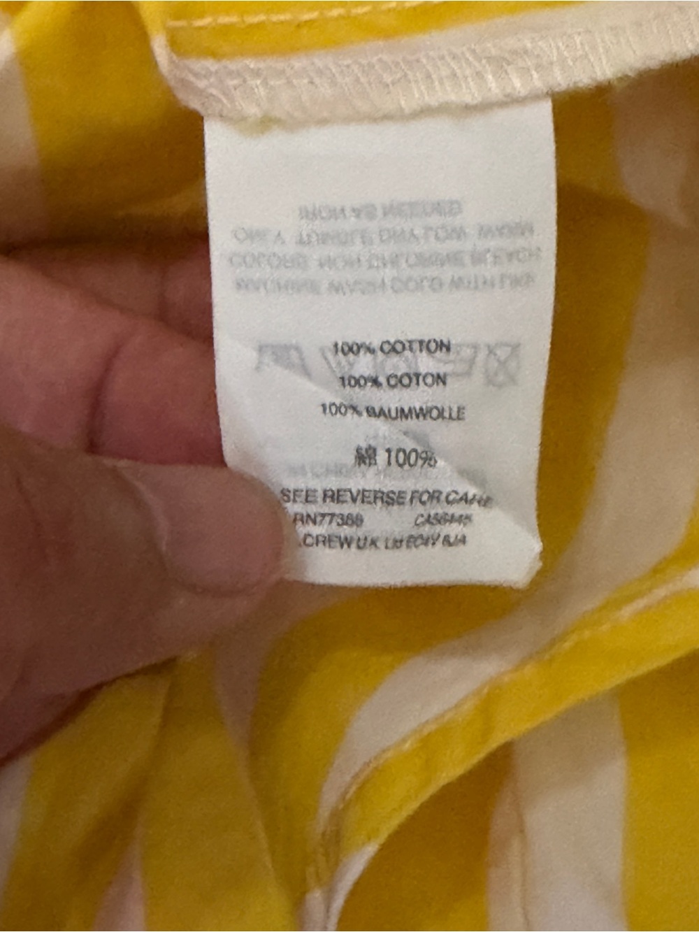 🍋 J. Crew Ruffle Neck Sleeveless Poplin Top Yellow and White Stripes - Picture 6 of 6